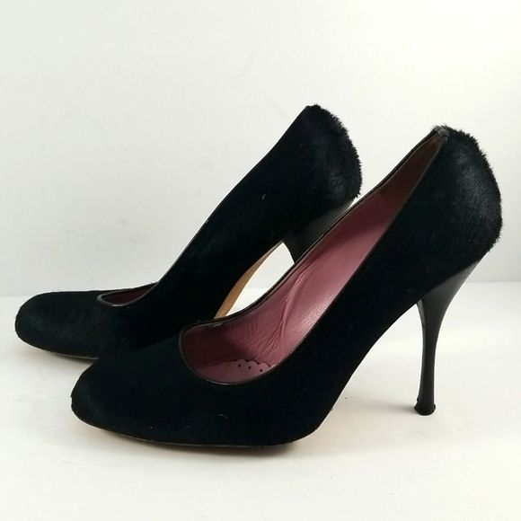 BCBGMAXAZRIA Genuine Calf Hair Black Heels Size 10M. S678 - Picture 3 of 7